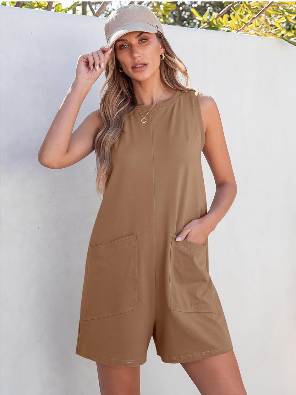 ANRABESS Womens Romper Casual Loose Sleeveless